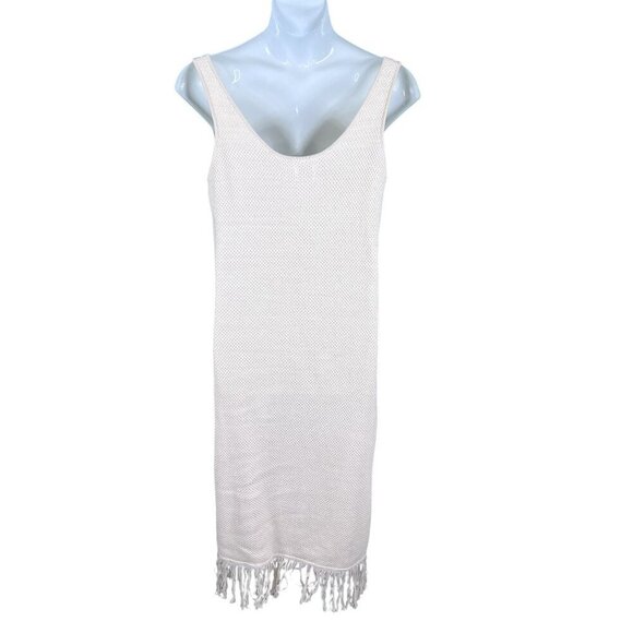 Future Collective Alani Noelle XXL Crochet Fringe Midi Tank Dress Stretch Beachy - Picture 2 of 16